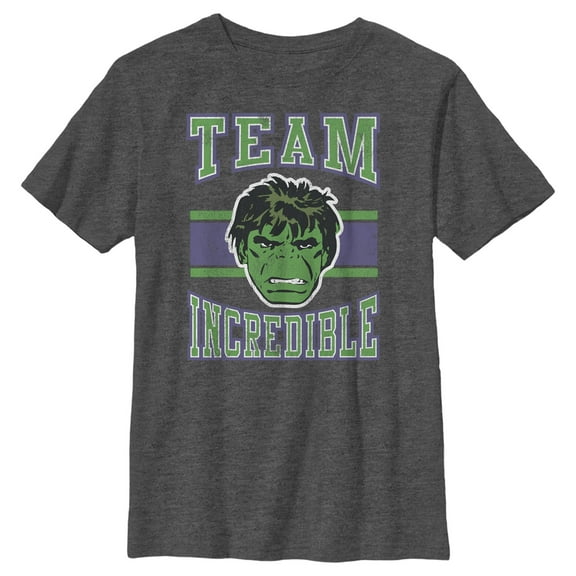 Boy's Marvel Hulk Team Incredible Graphic Tee Charcoal Heather Small