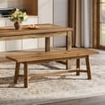 thumbnail image 4 of TRIBEWOOD 55.12-inch Solid Wood Dining Bench, Farmhouse Long Kitchen Bench for Dining Room, Kitchen, Restaurant, Natural Brown, 4 of 9