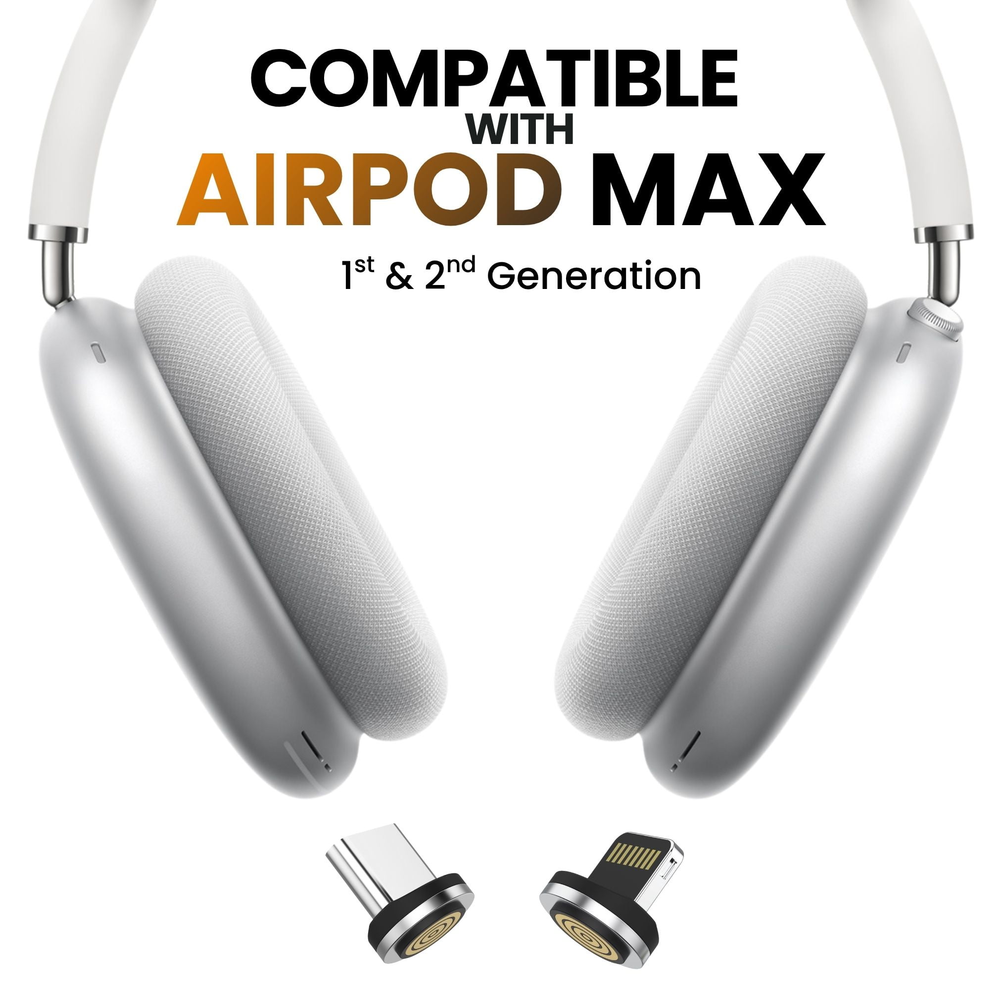 Ultra Supply Co - Wireless Charging Dock for AirPods Max – Compatible with Lightning & USB-C