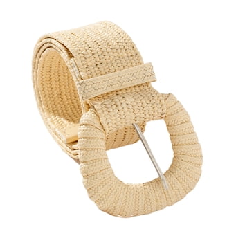 Comdrip Womens Belts for Dress, Straw Woven Belt Elastic  display picture 2