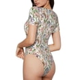 thumbnail image 2 of Fotbe Floral Body de Mujer con Cuello Redondo y Mangas Cortas, Sin Mangas Ajustado, Suave, Cómodo y Básico-Large, 2 of 7