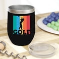 thumbnail image 2 of Distressed Graphic Golf Player, Golfing or Golfer Themed Merch Gift, Black 12oz Insulated Wine Tumbler, 2 of 5