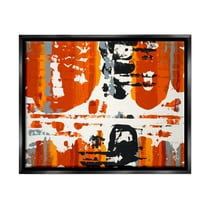 Stupell Industries Burnt Orange Momentum Jet Black Framed Floating Canvas Wall Art, 16x20, by Third and Wall