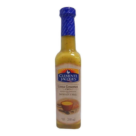 Aderezo para ensaladas Clemente Jacques mostaza y miel línea gourmet 260 g