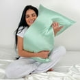 thumbnail image 2 of Mulberry Park 19 Momme 100% Silk Pillowcase for Hair and Skin - King 20" x 36", Envelope Closure, Green, 2 of 9