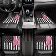 thumbnail image 6 of Sikiie Ribbon Breast Cancer Awareness Car Foot Mat Set of 4 Pieces Basics Universal Fit Rubber Carpet Floor Mats For Car SUV Van & Truck, 26.8"L x 17.3"W (Front), 13"L x 17.3"W(Rear), 6 of 6