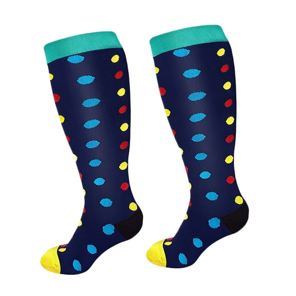EOYWHK Fun Socks for Women Compression Socks Knee Highs Plus Size Stockings Soft Stretchy Breathable Casual Travel Outdoor Wear Red XXL