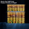 thumbnail image 4 of Sunflower Kitchen Curtains Oil Painting Window Curtains Valance and Tier Set 36 Inch, Summer Yellow Rod Pocket Short Tier Curtain for Bedroom Living Room, Abstract Small Cafe Kitchen Decor, 4 of 5