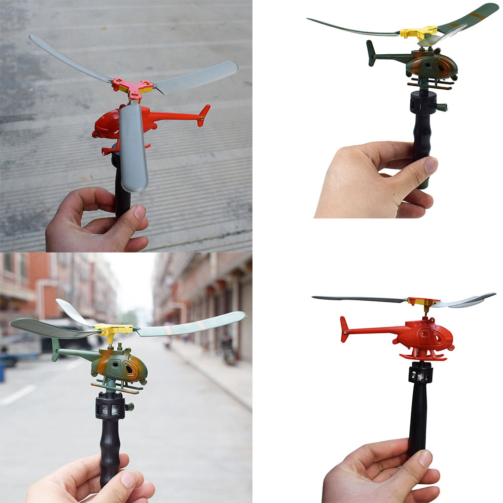 Handle Pull Plane Aviation Outdoor Toy For Kids Play Model Aircraft Helicopter~! 