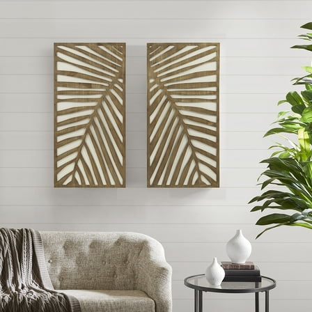 MAYEERTY Two-Tone 2-Piece Wood Panel Wall Decor Set