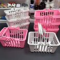 thumbnail image 3 of Diseño de mini cesta de tienda no tóxico respetuoso con el medio ambiente con bordes lisos, blanco Feliz Sencillez, 3 of 5