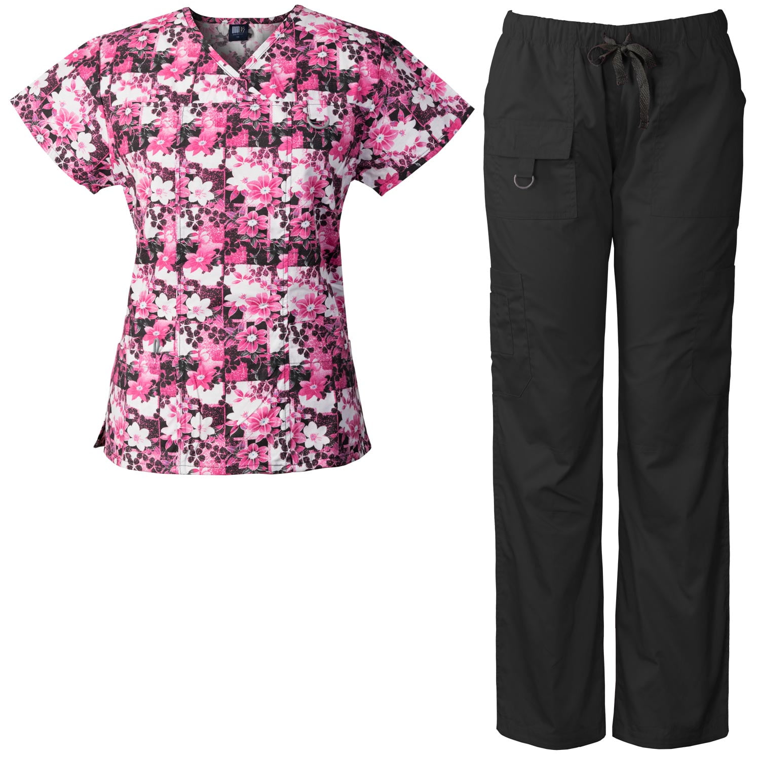 Medgear Medgear Women’s Scrubs Set MultiPocket Top & Pants, Medical Uniform FPGO Walmart
