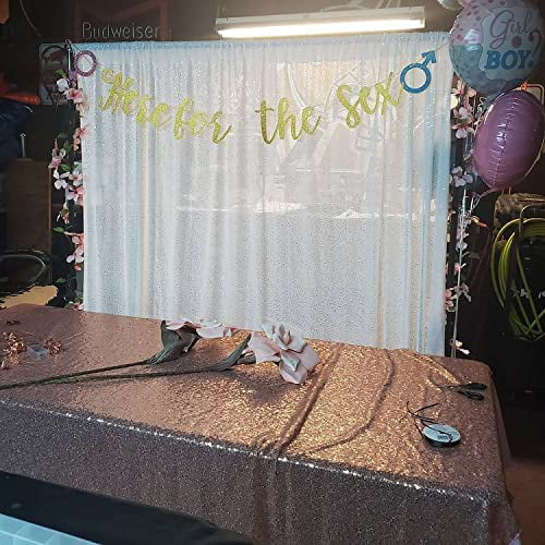SILVER 8 ft x 8 ft Sequined Backdrop Curtain Wedding Party Booth Light Gray 