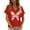 Shirts-431Red, variant on LEKWK Womens Mardi Gras Shirts Comfy Cotton Blend V Neck Graphic T Shirts Graphic Tees Colorful Feather Masquerade Mask Carnival Wear