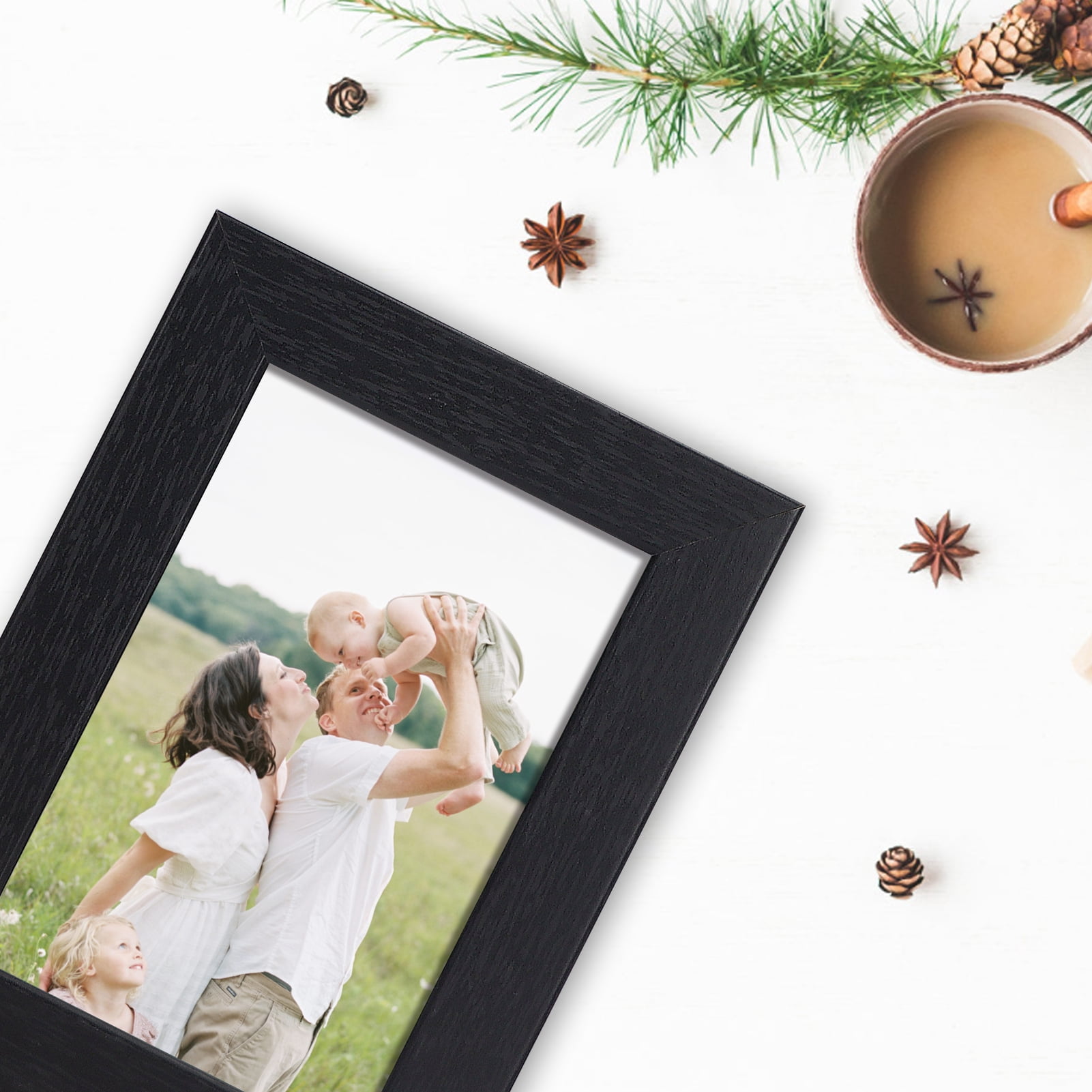 Giftgarden 4x6 Picture Frame Set of 7, Black 4 by 6 Photo Frames for Wall and Tabletop Display