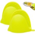 thumbnail image 1 of Guantes de horno de silicona, guantes de horno Guantes de horno de silicona resistentes al calor con diseño antideslizante de silicona adecuado (amarillo-verde), 1 of 5