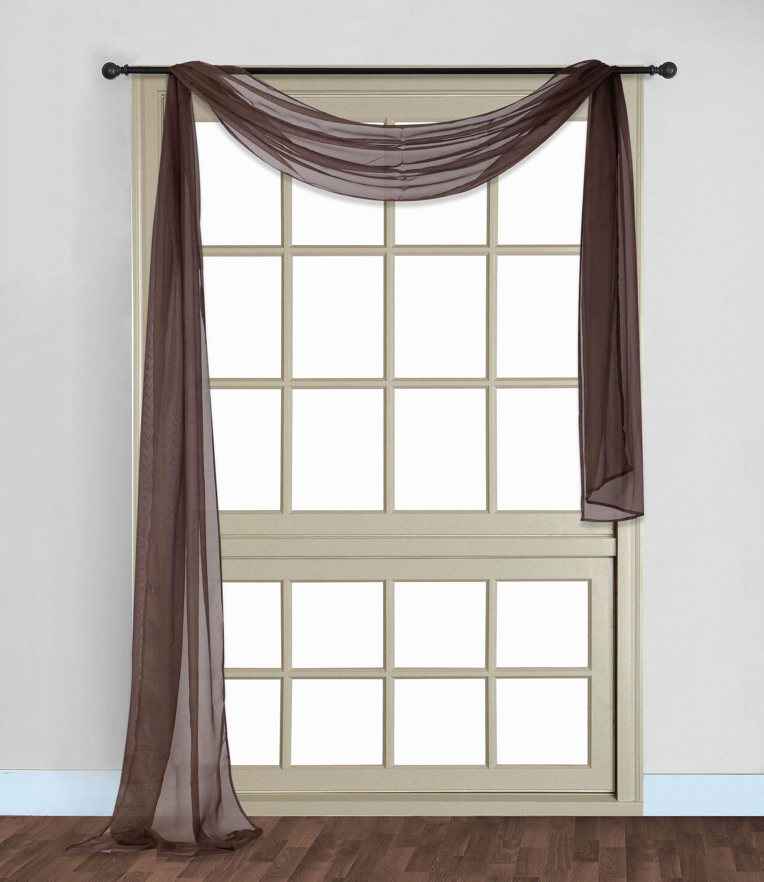 Single Panel Sheer Voile Window Curtains Grommet Panel OR Swag Scarf Pair 