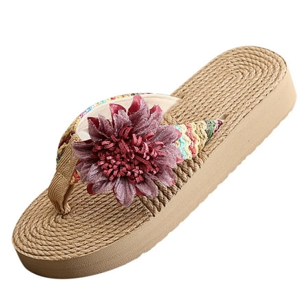 

ASEIDFNSA Toddler Sandals Girls Toddler Bedroom Fashion Summer Children Girls Slippers Thick Soles Colorful Flip Flops Flowers Lightweight And Comfortable Beach Leisure Style