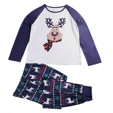 

Clearance Parent-child Warm Set Printed Home Wear Pajamas Two-piece Dad Set White S