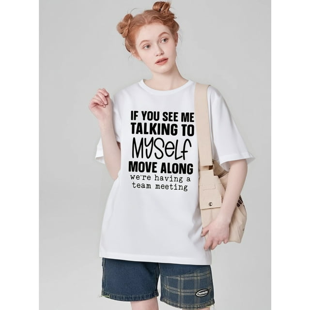 Geometric Pattern Crew Neck Short Sleeve Casual T-Shirt - Positioning Printing, Perfect for Running Camisetas para mujer, lindas camisetas con estampado gráfico, de manga corta, estilo casual, para ve