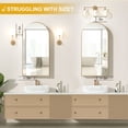 thumbnail image 6 of Hironpal Arched Medicine Cabinet with Mirror, 16" x 31" Semi Metal Framed Led Medicine Cabinet Wall Mount with Storage for Bathroom, Living Room,Champagne Gold, 6 of 8