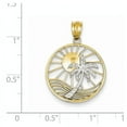 thumbnail image 2 of 14k Two tone Sun & Palm Tree Pendant, 2 of 3