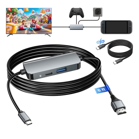 kurtmark Dock para Switch 2 de 6 pies, HDMI 2.1, 4K 120 Hz, PD 100 W