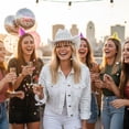 thumbnail image 5 of Hsqqdc Pearl Embellished Bridal Western Hat, Rhinestone Cowgirl Hat for Bachelorette Parties, 5 of 7