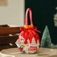 thumbnail image 1 of xihome Bolsa de regalo navideña con cordn ajustable para dulces, recuerdos de fiesta, bolsa de tela con estampado de copos de nieve de Pap Noel, artculos para envolver regalos navideños, 1 of 6