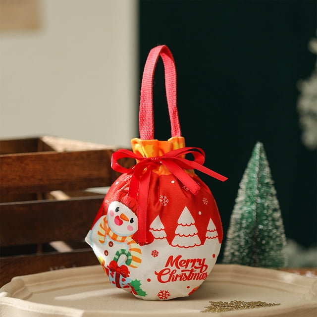 Christmas Apples Bag Christmas Eve Gift Drawstring Bag Christmas Apples Candy Cloth Bag Candy Gift Handbag Suitable For Christmas Gift Supplies Daily use of products