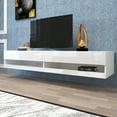 thumbnail image 5 of 70" LED Floating TV Cabinet, Wall Mounted Modern TV Stand for 80 Inch TV, Living Room Bedroom Media Furniture Under TV Console, White, 5 of 9