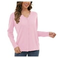 thumbnail image 4 of Uvplove Women's Long Sleeve Cardigan V-Neck Oufits Knit Button Down Casual Sweater,Pink,M-3XL, 4 of 9