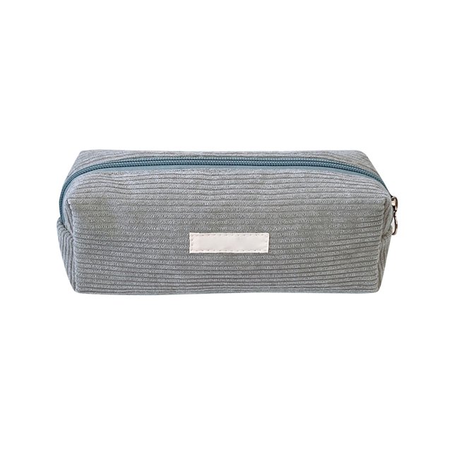 Bolsa de papelería Begine en oferta, estuche para lápices de pana lisa May Rabbit gris, bolsa para lápices en oferta