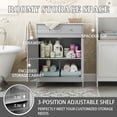 thumbnail image 4 of Hassch 23.6"W Double-Door Storage Cabinet with One Drawer, Space-Saving Floor Linen Organizer Cabinet for Small Bathrooms, Apartments or Laundry Room, Gray, 4 of 10