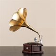 thumbnail image 3 of Creative Vinyl Record Player Ornament Retro Wrought Iron Model Home Wine Cabinet Decoration, 3 of 4