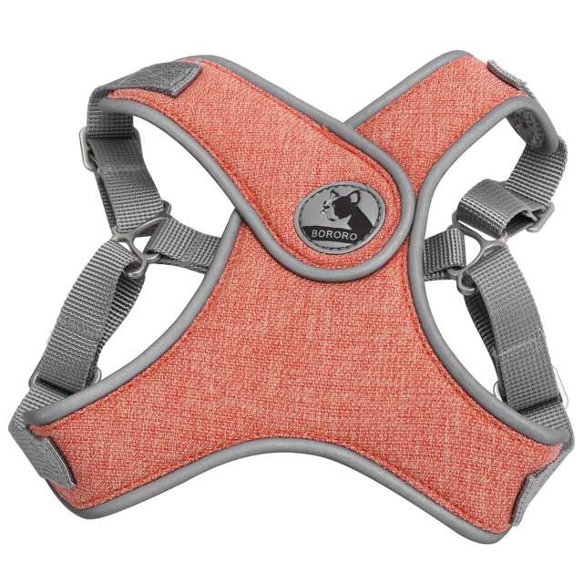 Chaleco con correa para mascotas, arnés reflectante, ajustable, transpirable, para gatos y perros, correa para caminar al aire libre, color naranja L