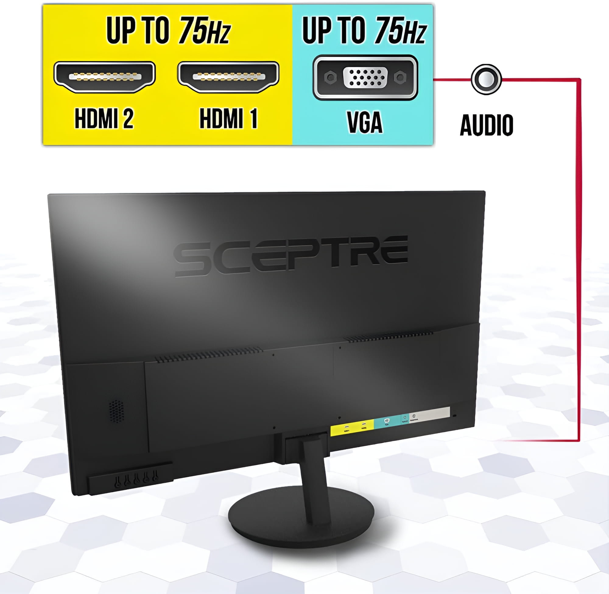 Sceptre 27-Inch FHD LED Gaming Monitor 75Hz 2X HDMI VGA Build-in Speakers, Ultra Slim Metal Black