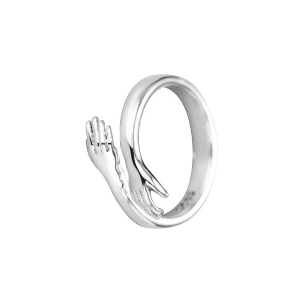 Jumpingount Anillo de plata esterlina 925, joyería europea y americana, con forma de abrazo de amor, retro, a la moda, novedad Ropa, zapatos y accesorios Miscelánea PC 1 Jumpingount AP000788-00