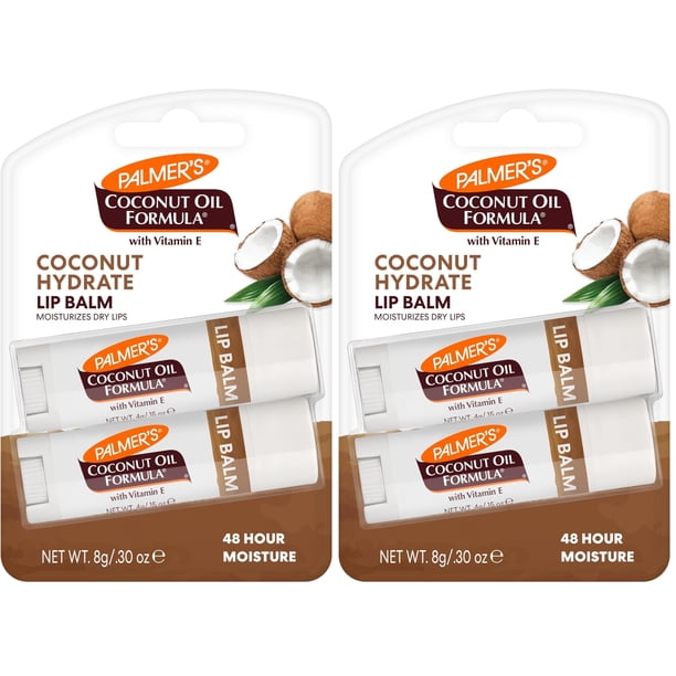 Bálsamo labial Palmer's fórmula con aceite de coco Duo hidratante, 2 unidades