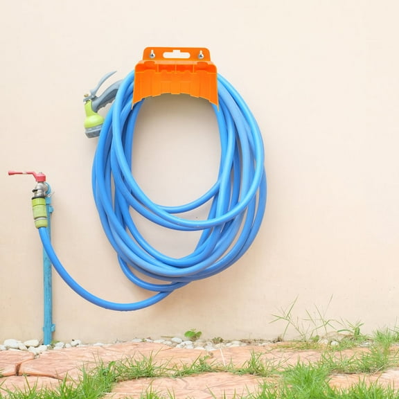 LULULION Outdoor Indoor Garden Hose Holder Orange Plastic Wall Mounted Hose Organizer