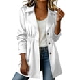 thumbnail image 2 of FDGIU Women's Lapel Collar Waist Mid Length Trench Coat, Adjustable Cuff Long Sleeve Button Down Lightweight Wind Jacket with Side Pockets for 2026 Spring Fall Daily Casual Layering, 2 of 8