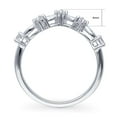 thumbnail image 4 of BERRICLE Sterling Silver Wishbone Wedding Rings Cubic Zirconia CZ Chevron Curved Band for Women, Rhodium Plated Size 8, 4 of 8
