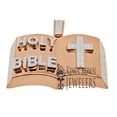 thumbnail image 2 of Real Genuine Diamond 10K Rose Gold Finish Holy Bible Book Pendant Cross Charm, 2 of 4