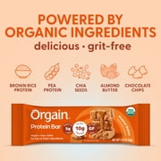 Orgain Organic Vegan Protein Snack Bars, Peanut Butter, 1.41oz (Pack of 12)