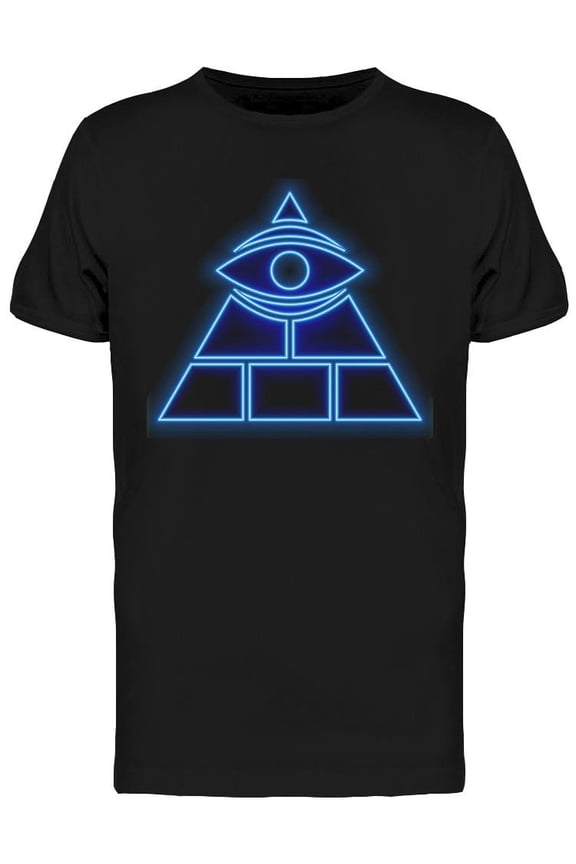 Neon Effect All-seeing Eye T-Shirt Men -Image by Shutterstock, Male x-Large