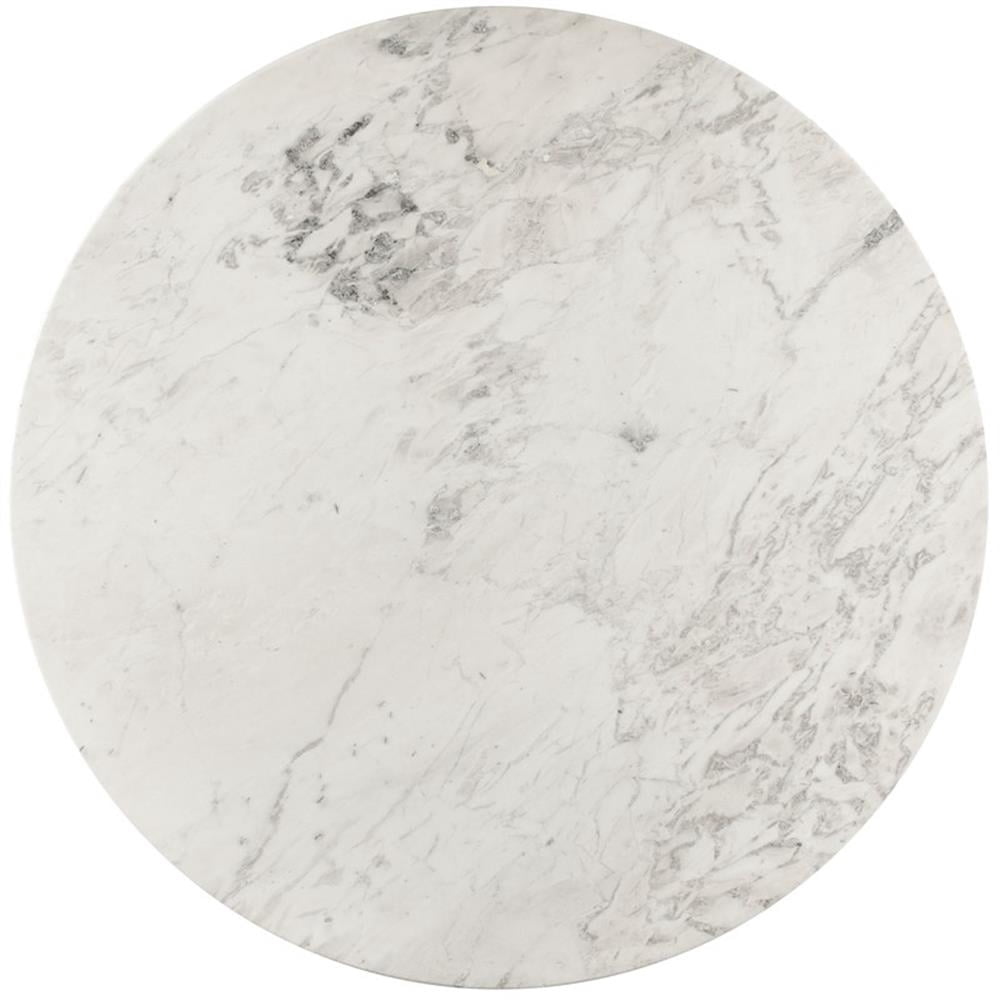 Maklaine Modern / Contemporary White Finish Marble Dining Table