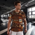 thumbnail image 3 of Wukai Log Cabin Inside Print Men's Short-Sleeved Mesh T-Shirt,Quick-Dry Short Sleeve Workout T-Shirt-X-Small, 3 of 8