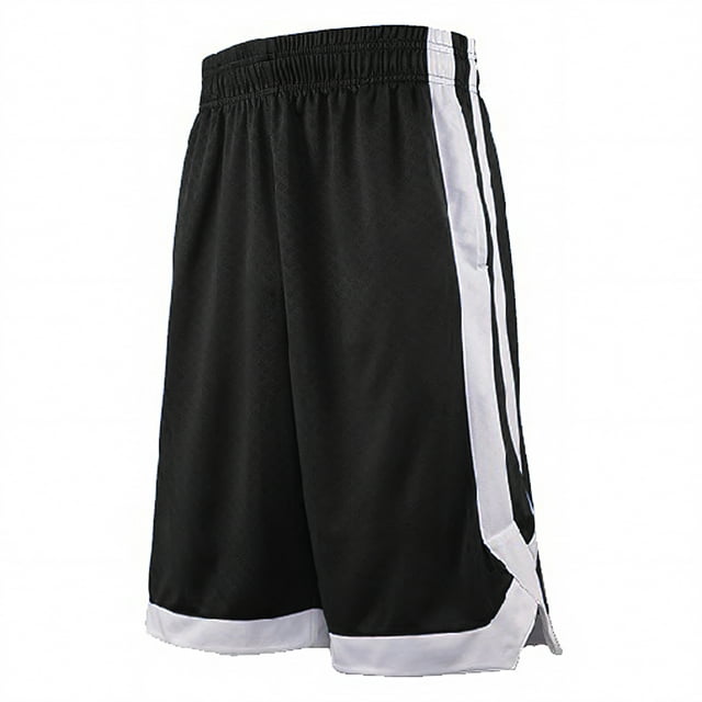 TOPTIE Short de Soccer pour Grands Garçons, Shorts de Course de 8 Pouces avec Poches - Noir/blanc - P/ 8