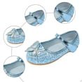 thumbnail image 6 of Quealent Girls Dress Shoes Mary Jane Princess Shoes Girls' Flats Glitter Low Heels Flower Wedding Party Footwear for Toddler Little/Big Kid Blue for Size 9, 6 of 8