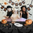 thumbnail image 3 of KatchOn Black Halloween Tablecloth Plastic - 54x90 Inch, Pack of 3 | Bats Halloween Table Cover, Halloween Table Decorations, Black Spooky Halloween Table Cloth Disposable for Halloween Decorations, 3 of 5